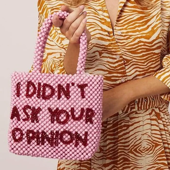 kf S90547251dd2948a1815e19544778c37cS Designer Bead bag Pearl Bag Cute Brand Beaded Letter Totes Handbag Women Handmade Party Small Bucket