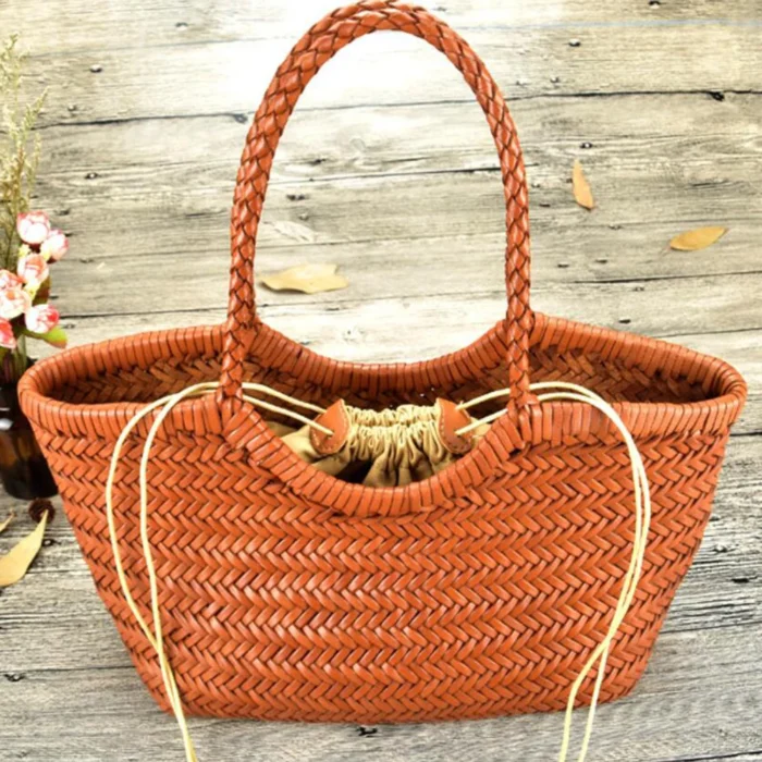kf Sedfc63d65cfe41e78d870721ee072b50k 100 Natural Cowhide Weave Handbags Fashion Small Manual Hand Made Ladies Woven Handbag Exquisite Tote Dating