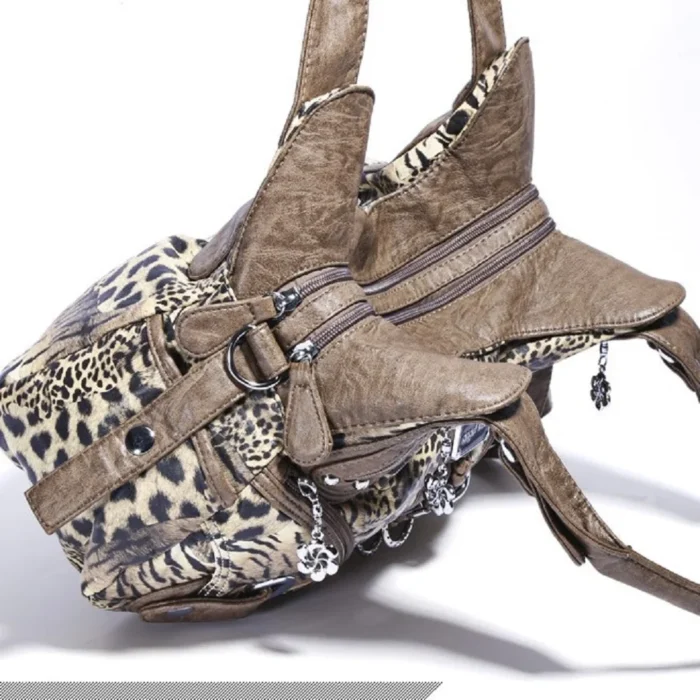 kf H2772537dcf6d4ddf888208fdd328c32cw Angelkiss Women Handbags Leopard Bag Top handle Handbag Fashion Satchel Dumpling Pack Shoulder Bag Tote Bag