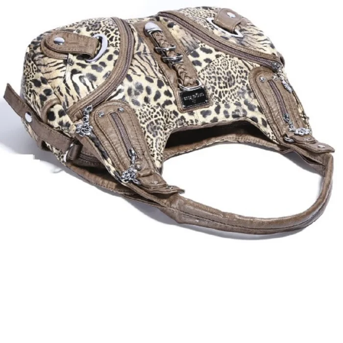 kf H2b2cbeae5314483aa7fe3c6fc9f588f2p Angelkiss Women Handbags Leopard Bag Top handle Handbag Fashion Satchel Dumpling Pack Shoulder Bag Tote Bag