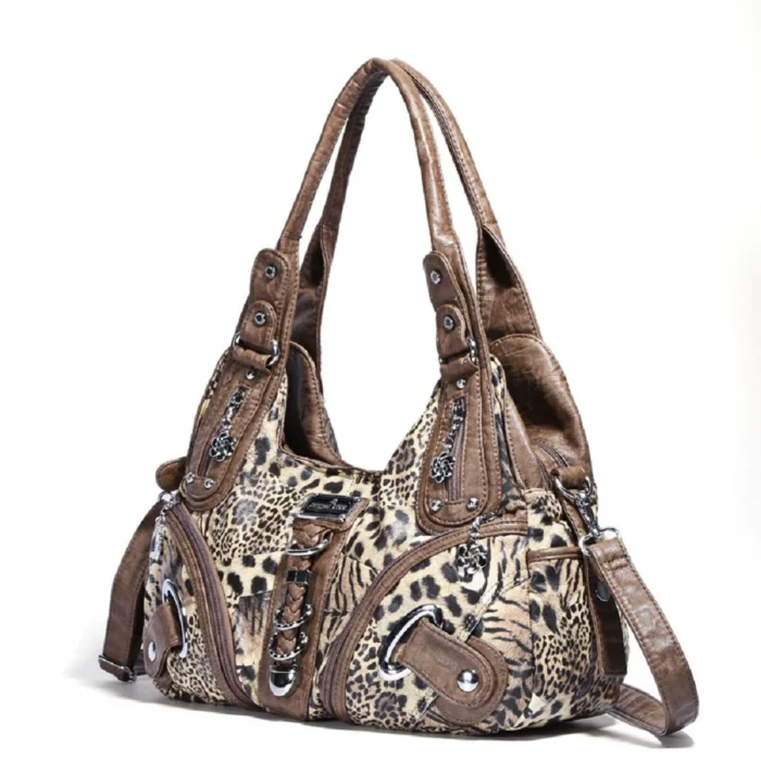 kf H464f16d4ba564e3487b43e93a260ee34C Angelkiss Women Handbags Leopard Bag Top handle Handbag Fashion Satchel Dumpling Pack Shoulder Bag Tote Bag