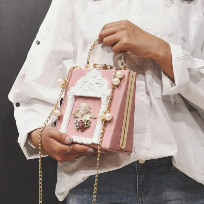 kf S05bf0b49ecbc487a9558e06dab15beb9V Luxury Angel Female Handbags Fashion Pearl Women Bag Cross Body Brand Leather Women Shoulder Bag Ladies