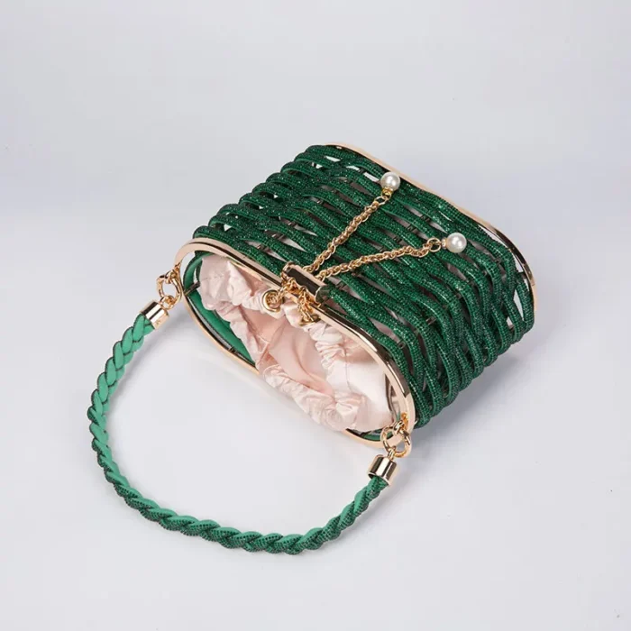 kf S42c602c9cd3740538b22cfe62b6f66917 Handbag Shoulder Glitter Pearl Wedding Party Clutch Purse Diamonds Shiny Beading Evening Bag Crossbody Rhinestone