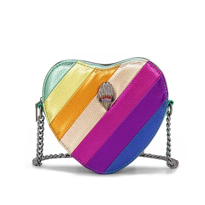 kf S5469f43a8fd843d5a3f0ae307a9acdb4O KURT GEIGER LONDON Eagle Head Shoulder Bag Contrast Rainbow Splice Crossbody Bag New Brand Designer Handbag