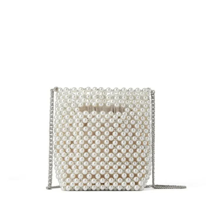 kf Sb8b30d8d6af8436fa36183edaf32e8aaC ZA New Pearl Beaded Bag White Beaded Fairy Portable Messenger Bags with Chain Female Purses and