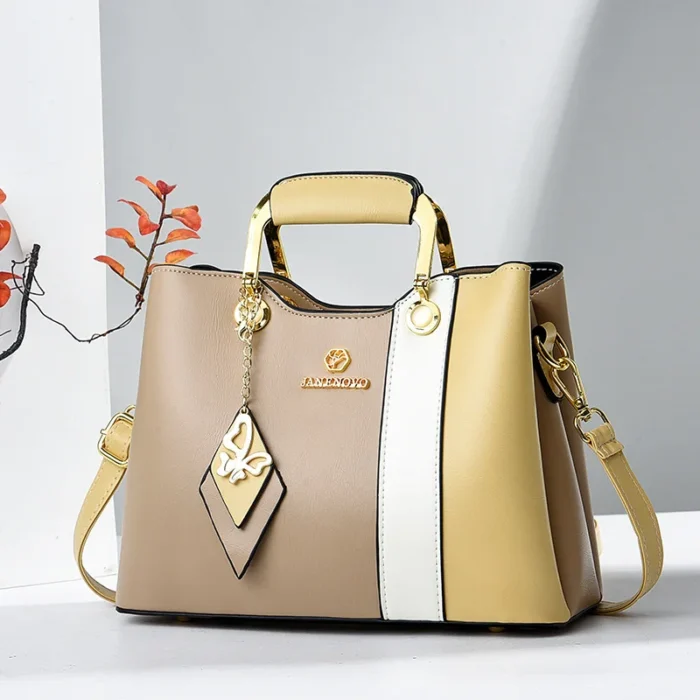 kf Sbe73d26204e741549a48ae8191a5bec0z 2024 Spliced Leather Large Capacity Woman Handbag Designer Shoulder Bag Fashion Casual Tote Bag Luxury Designer