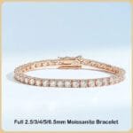 Aurstyle Moissanite Tennis Bracelet S925 Plated 18K Rose Gold Diamond Link Bracelets