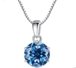 Aurstyle 1 CT Real Moissanite Pendant Necklace For Women Top Quality 925 Sterling Silver