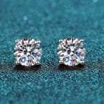 Aurstyle S925 Silver Platinum Plated Bride Wedding Diamond Studs GRA