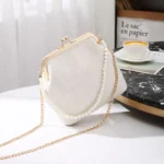 Aurstyle Small Shell Shape Bag For Women Pearls Handle Ladies Purses and Handbag