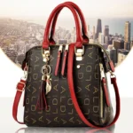 Aurstyle Fashion English Letter Handbag Women PU Leather Tassel Top-handle Bag Luxury Shoulder Bag