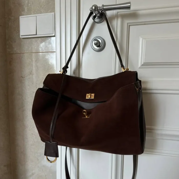 Luxury Women Bags Genuine Leather Brown Suede Women Handbags