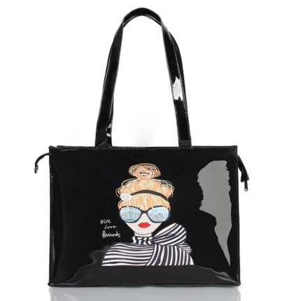 Fashion Graphic Tote Shopping Bag Reusable Waterproof PVC Shoulder Bag