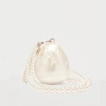 Aurstyle Acrylic egg bag cute pearl Evening Clutch Bag with beaded strap