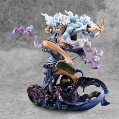 23cm/9in Anime One Piece Figure Gear 5 Luffy Action Figure Sun God Nika Luffy Statue Toy